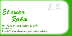 elemer rohm business card